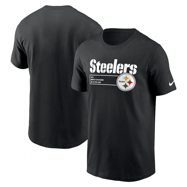 Men's Pittsburgh Steelers Black Division Essential T-Shirt